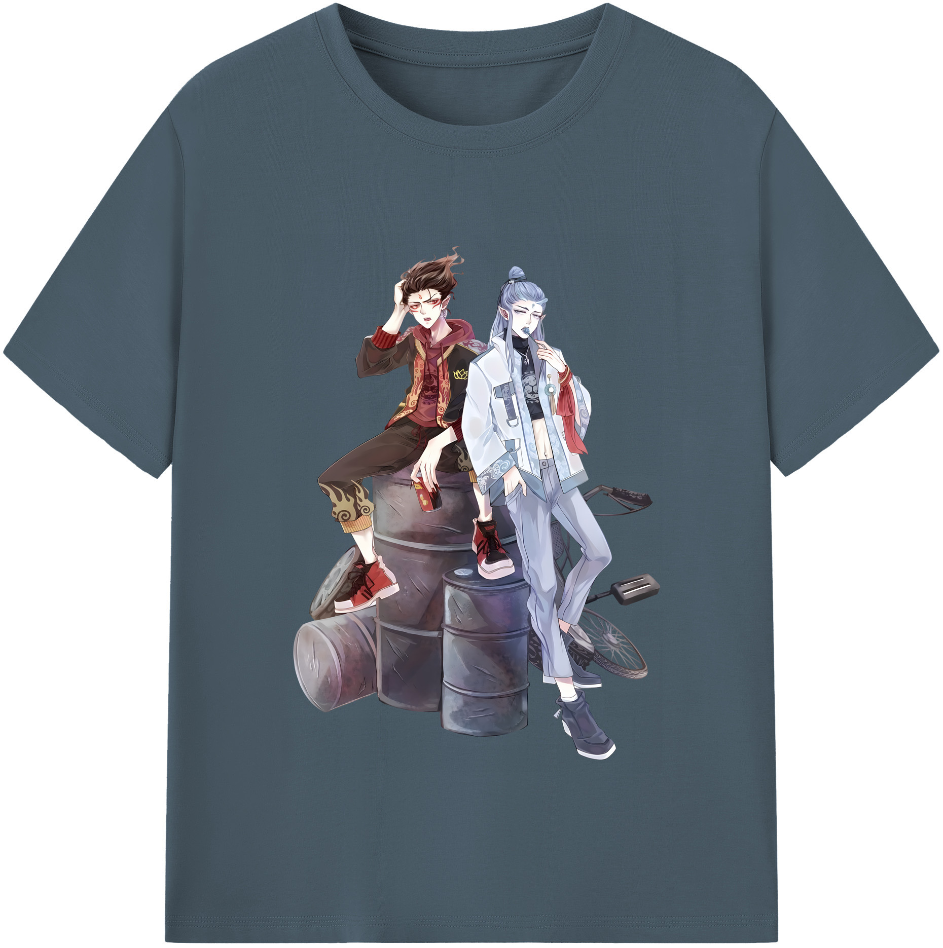 （画像用） Ne Zha 2 ナタ 魔童の大暴れ 綿100％半袖Tシャツ（フロントプリント）